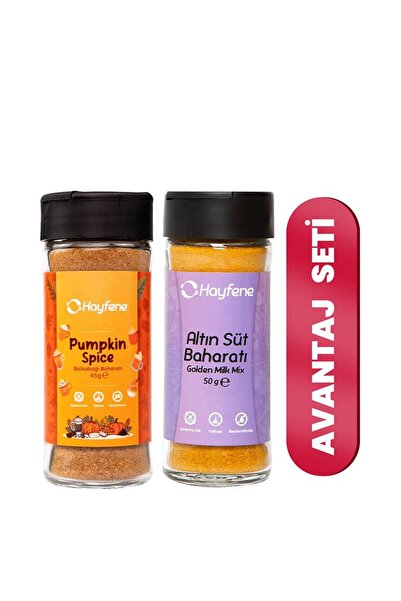 Hayfene Altın Süt Baharat Karışımı ve Pumpkin Spice 2'li Baharat Seti