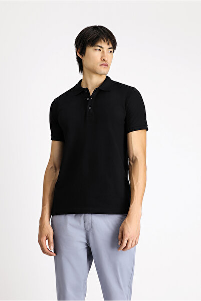 Kiğılı Tricou din bumbac slim cu gât polo