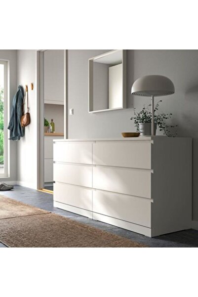IKEA 6 çekmeceli şifonyer, beyaz, 160x78 cm