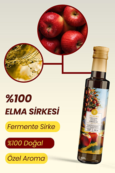 Mim and More Elma Sirkesi - Organik, Doğal Fermantasyon, %100 Doğal, Katkısız, 250 ml