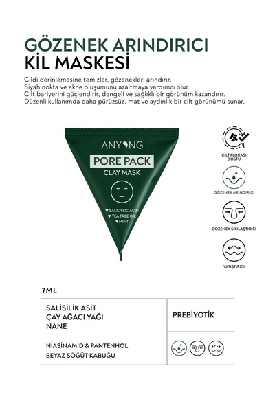 Anyong Pore ​​Purifying Clay Mask – Salicylic Acid, Tea Tree Oil and Mint Extract 7 ml