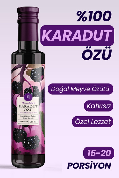 Mim and More Karadut Özü - %100 Doğal, Katkısız, Şeker İlavesiz, 250 ml