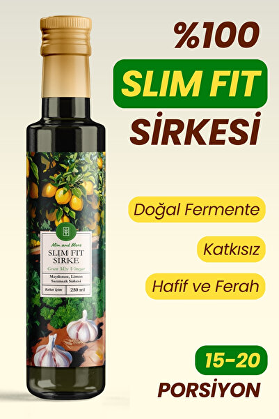 Mim and More Slim Fit - Maydanoz & Limon & Sarımsak Sirkesi, Doğal Fermantasyon, %100 Doğal, Katkısız, 250 ml