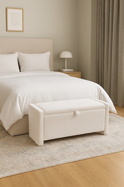 own home Vesta Teddy Kumaş Sandıklı Puf, Yatak Ucu, Antre, Oturma Alanı Fonks...