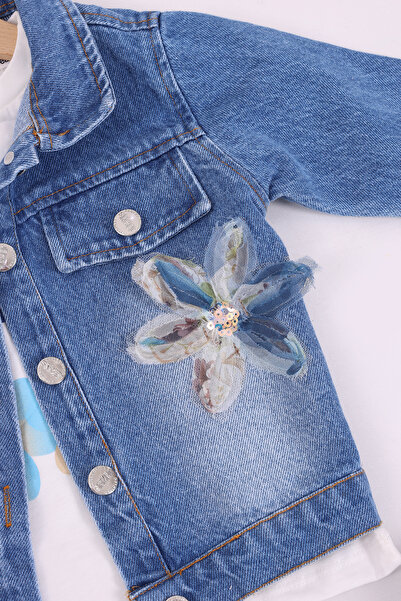 Pollito Дівчачий джинсовий піджак, комплект із 3 предметів