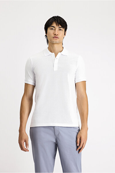 Kiğılı Tricou din bumbac slim cu gât polo