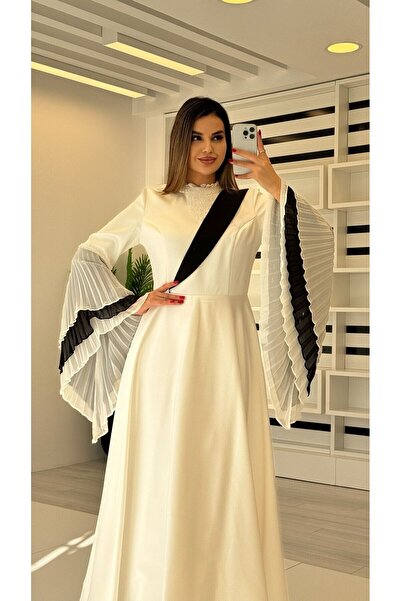 White Corner 2761 SATEN KLOŞ ELBİSE