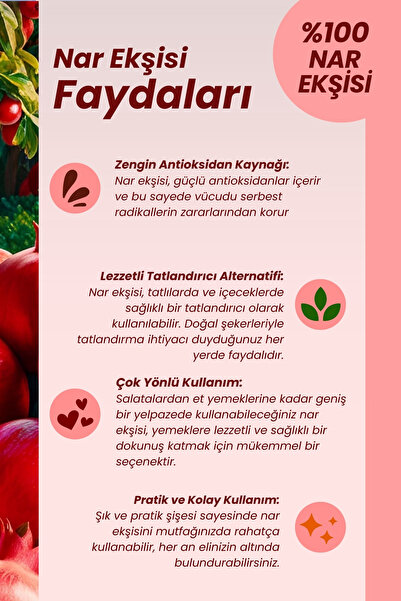 Mim and More Nar Ekşisi - %100 Doğal, Katkısız, Şeker İlavesiz, 250 ml