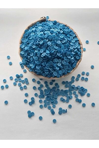 Tasarım زر بوليستر أزرق اللون قطر 0.8 ملم 50 قطعة