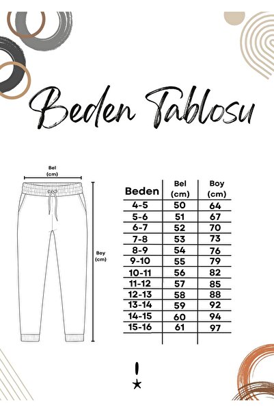 Beniizle Unisex Kemer Köprülü Duble Paça Çocuk Eşofman Altı