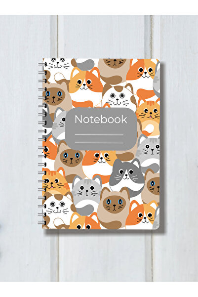 BULUT DİJİTAL A4 Spiral Cardboard Cover - Set of 4 - Checkered - School Notebook - 80 Sheets