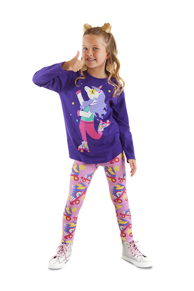 MSHB&G Skating Unicorn Girl's Tunic Tights Set