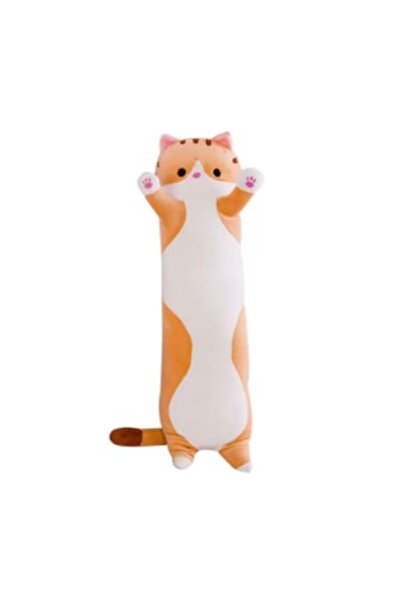 OEM Pernă Lungă De Pluș În Formă De Pisică, Aprox. 70cm, Maro