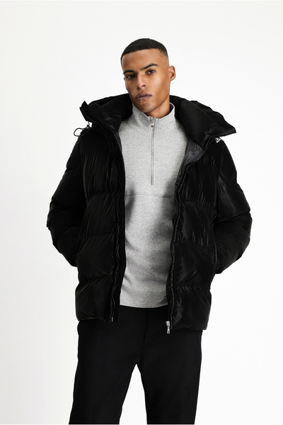 Kiğılı Яке с качулка и кожена визия