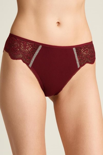 MAVİ QUMSAL Front Back Ribbed Lace Trim Bikini Set of 3