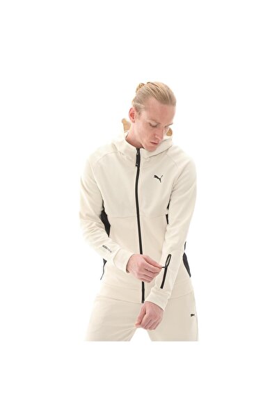 Puma TECH Full-Zip Hoodie Bej Erkek Sweatshirt