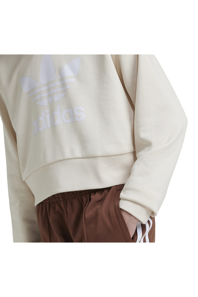 adidas Iy7468-C Cropped Hoodie &amp; Children's Sweatshirt Cream