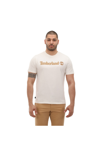 Timberland Чоловічий білий круглий виріз з логотипом з лінійним логотипом