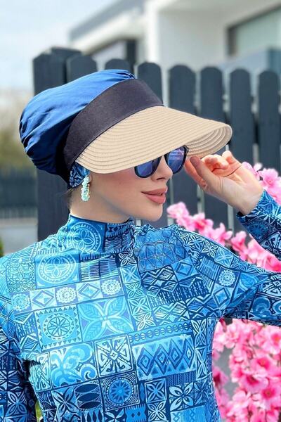 Remsa Mayo Katlanır Vizör Hasır Şapka Güneş Koruyucu Siperlik Bej Rş-45