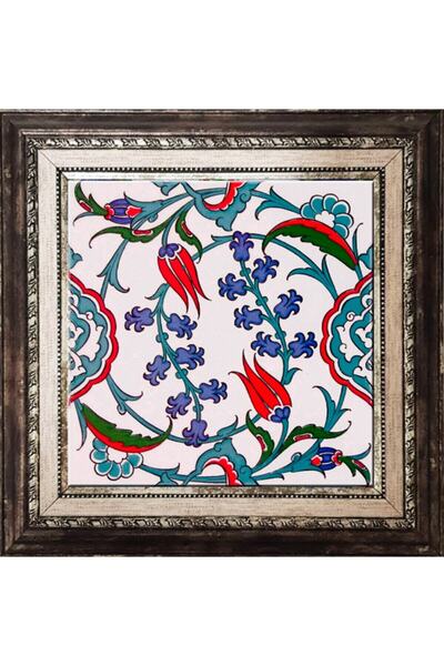 Armada Çini 20x20 Cm Ac 5 İznik Dönence Çiçek Desenli Çini Pano