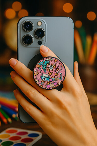 Genel Markalar Sağlık Çalışanı Tutucu Pop Socket Rahat Kullanım Parmak Tutucu...