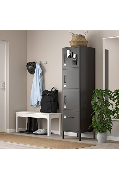 IKEA ofis dolabı, koyu gri, 45x172 cm