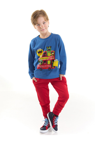 Denokids Set pantaloni tricou pentru băieți Monster Tours