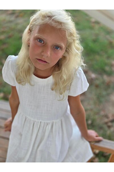 Hilal Akıncı Kids Pamuk Keten Basic Elbise