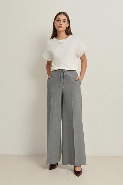 Setre Gray Elastic Waist Relaxed Cut Trousers