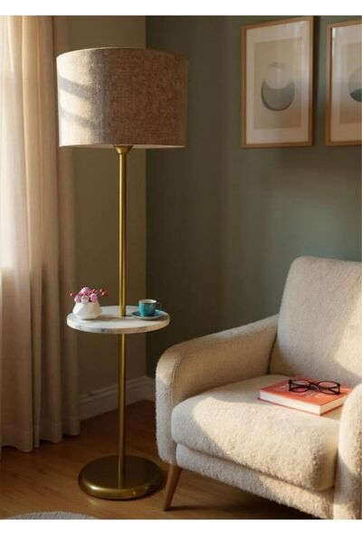 Ömür Avize Retain Modern Tepsili Ayaklı silindir şapkalı Lambader