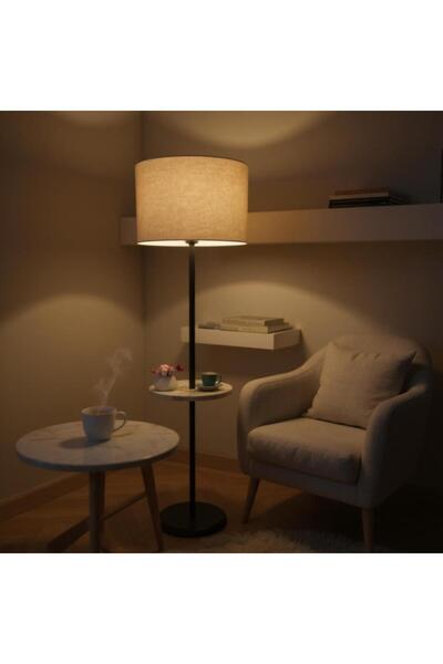 Ömür Avize Retain Modern Siyah Ayaklı silindir şapkalı Lambader