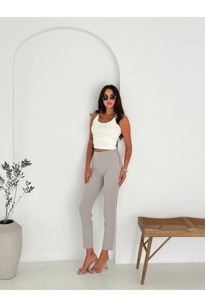 EGHO Zippered Regular Waist Bell Cloth Women's Carrot Pants