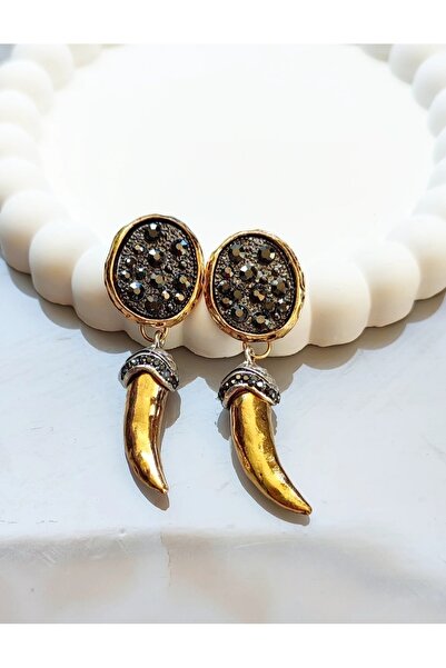 Atölye Myth Ivory Black Stone Earrings