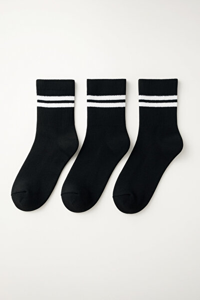 hefox Комплект от 3 чифта мъжки спортни чорапи с хавлиена подметка, безшевни, качествени, раирани от Elegant