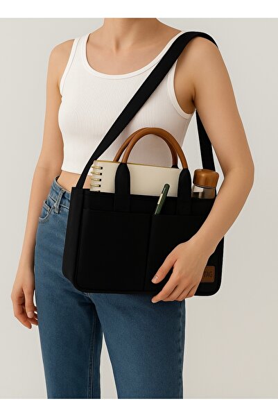 Nova Organized Women's Bag with Black Leather Handle – Multi-Compartment and Convenient