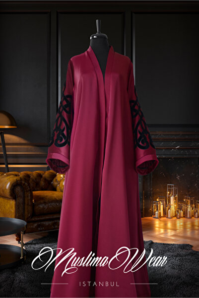 Muslima Wear Muslima Bordo Saten Abaya