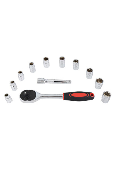 ulubag Set of 12 socket wrenches 10-24 mm with ratchet and 1/4 adapter