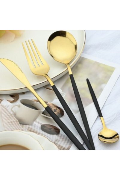Blasko Set 24 Tacamuri Aurii Royal Gold din Otel Inoxidabil, 6 Persoane, Elegant