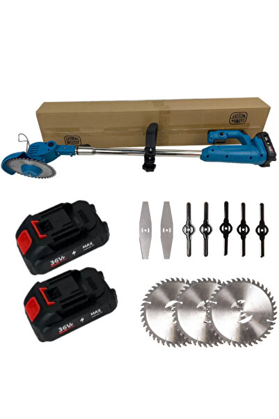 ulubag 36V electric brushcutter with 2 batteries and set of 3 discs + 7 blades