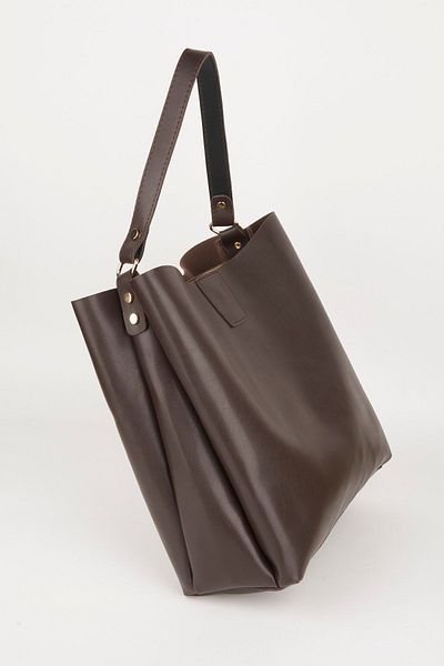 Çanta Park Women's Bitter Brown Soft Cut Leather 3 Compartment Zipper and Snap Closure Handbag and Shoulder Bag