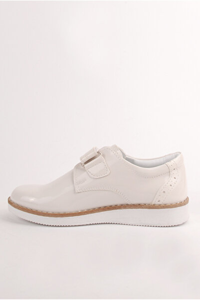 Rıdvan Çelik Boy's Cream Patent Leather Classic Casual Shoes