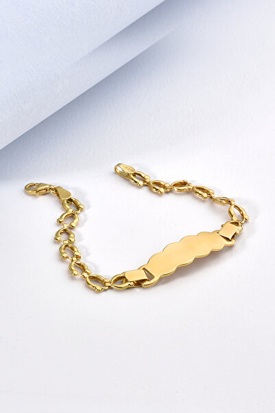 Nox Jewelry 14 Ayar Altın Kaplama Kişiselleştirilmiş İsimli Bebek Bilekliği - BPC00102