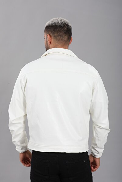 İLKCET MODA Εποχιακό Vintage Oversize κοντό δερμάτινο μπουφάν