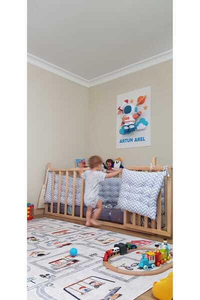 YSY AKROBAT Astronot 3D Duvar Süsü | Erkek Çocuk Odası İçin Maket 62x62cm | Uzay Temalı Ekransız Aktivite