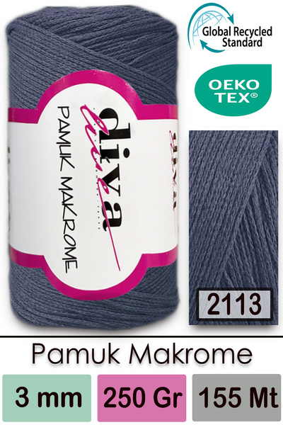 Diva İplik Діва Памук Макроме 2113 Індіго