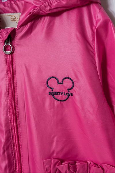 Verscon Girl's Hooded Embroidered Windbreaker & Raincoat 2 - 6 Years