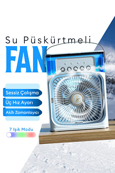 EN SİGA Type-C Hava Serinletici Su Püskürtmeli Fan Sessiz Masa Fanı
