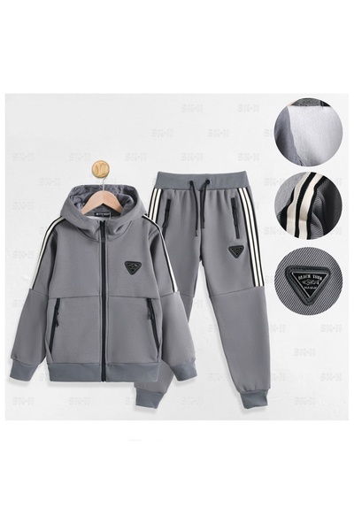 SETTY KOOP Kids Fleece Lined Tracksuit Set Boys 2 Piece Hoodie Zipper Jacket and Pants Outfit Sportswear