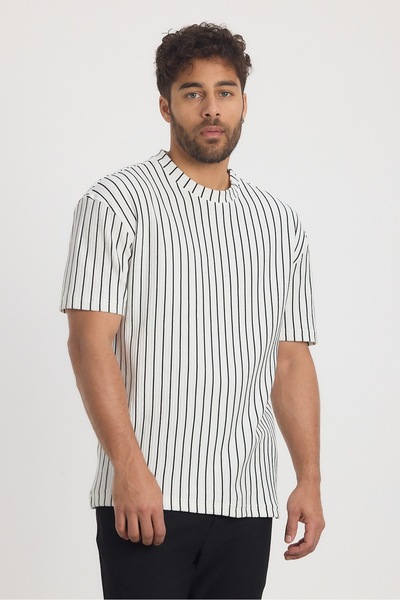 İLKCET MODA Ριγέ κανονικό ανδρικό μπλουζάκι