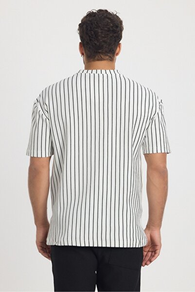 İLKCET MODA Смугаста звичайна чоловіча футболка